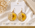premium Resin Earrings in Vibrant colours with Real Flowers Preserved