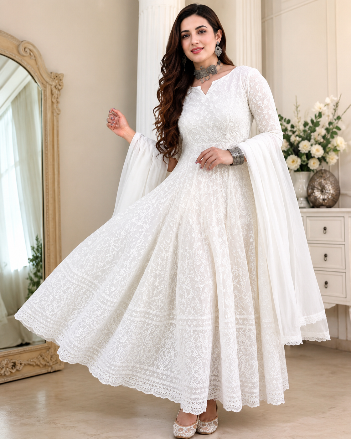 women's Anarkali kurti with dupat