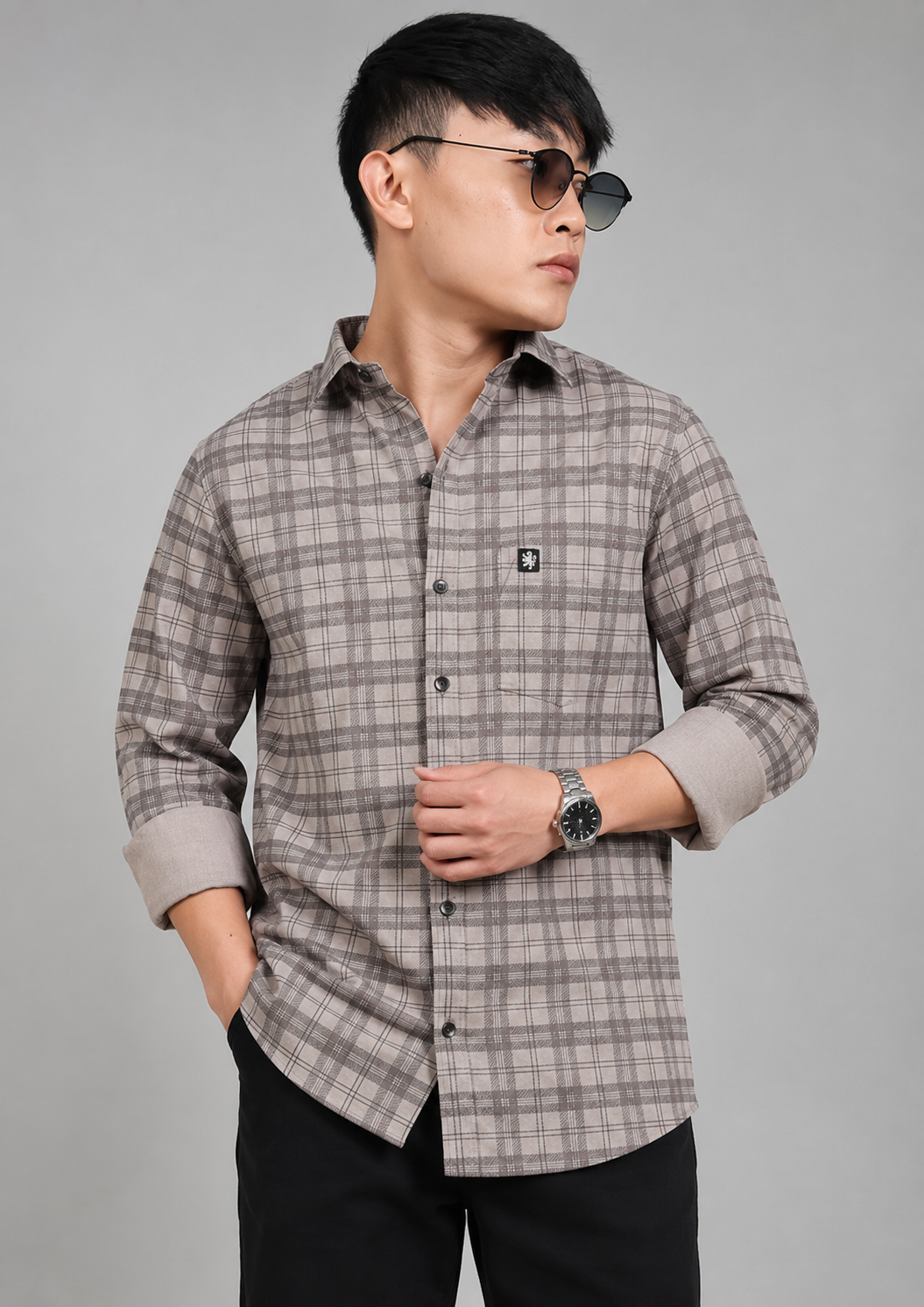 Mens Full Sleeve Cotton Casual Checks Shirt
