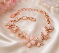 Beautiful Rose Gold Plated Shiny Crystal Charm Bracelet for Girls