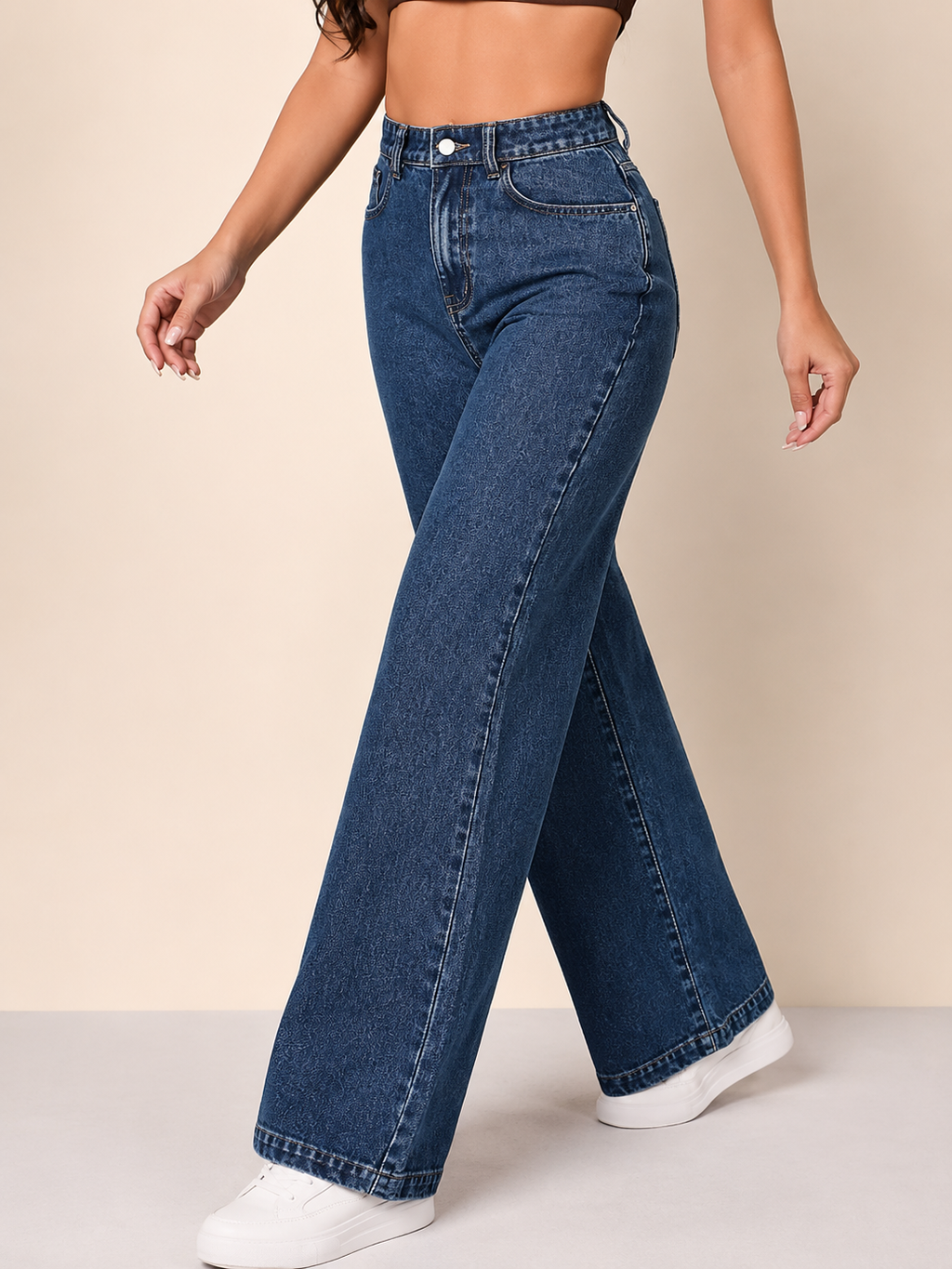 WOMEN'S STRAIGHT FIT BLAST WASH JEANS FOR WOMEN