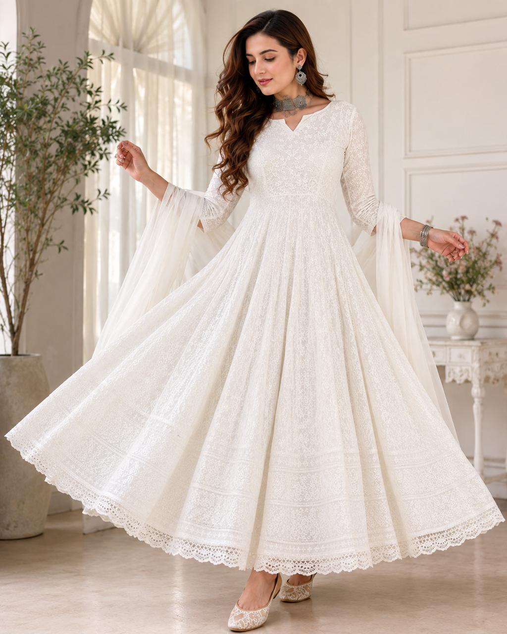 women's Anarkali kurti with dupat