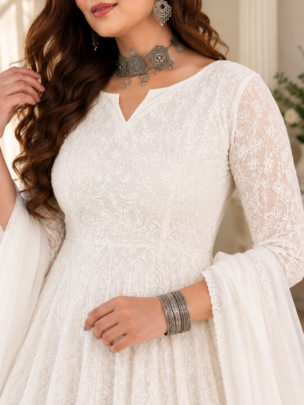 women's Anarkali kurti with dupat