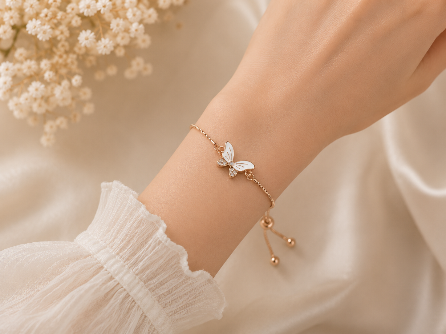 Infinity Hubs Beautiful Pearl Butterfly Bracelet Bangles For Women And Girls Best Gift for Festival