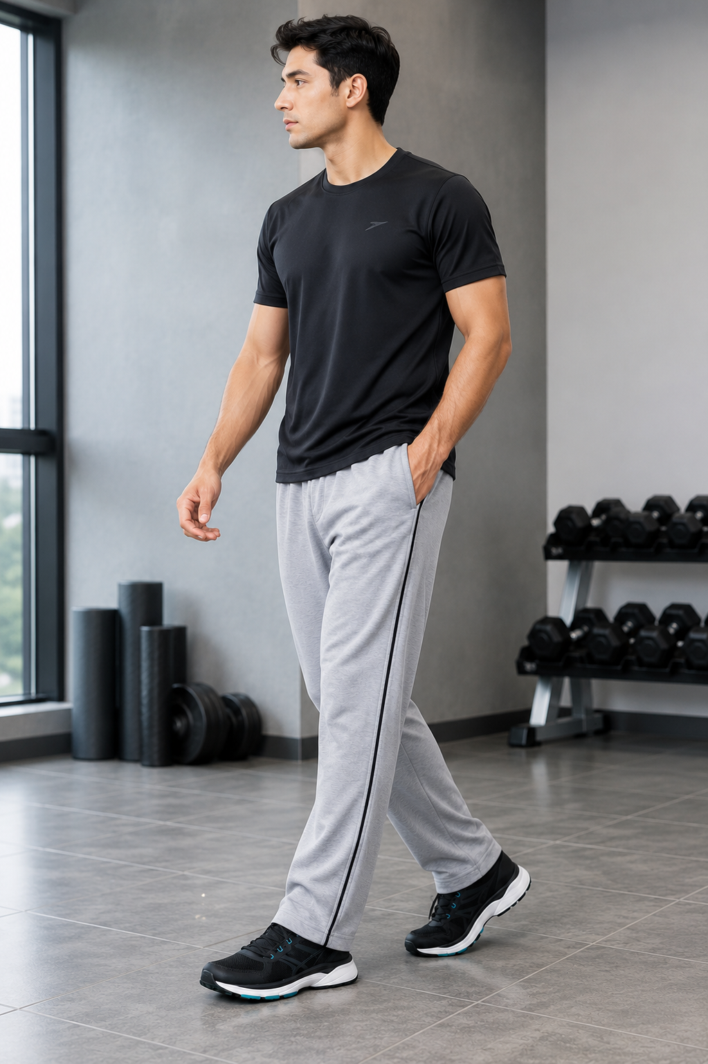 Men’s Solid Cotton Track Pants with Side Pockets | Comfortable Regular Fit
