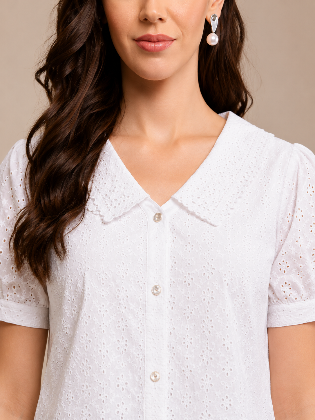 trending Women’s White Solid Cotton Top