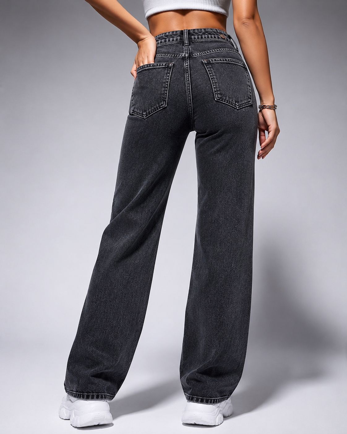 WOMEN'S STRAIGHT FIT BLAST WASH JEANS FOR WOMEN