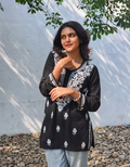 PREMIUM CHIKANKARI NEW CUTE STRAIGHT SHORT KURTI