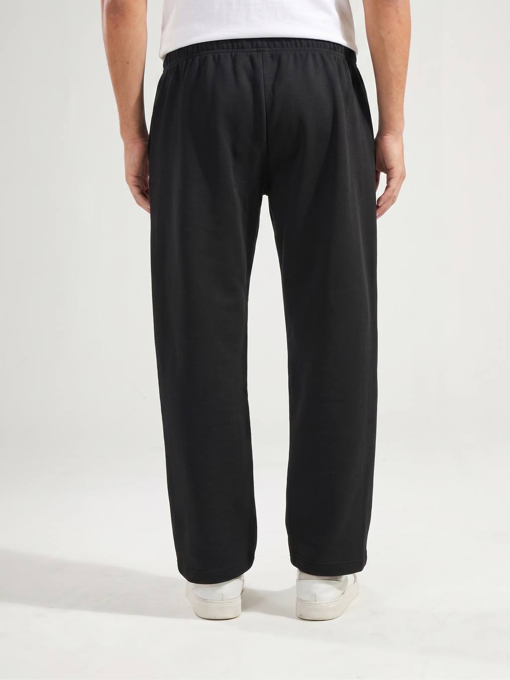 Men's Cotton Black Baggy Fit Trousers