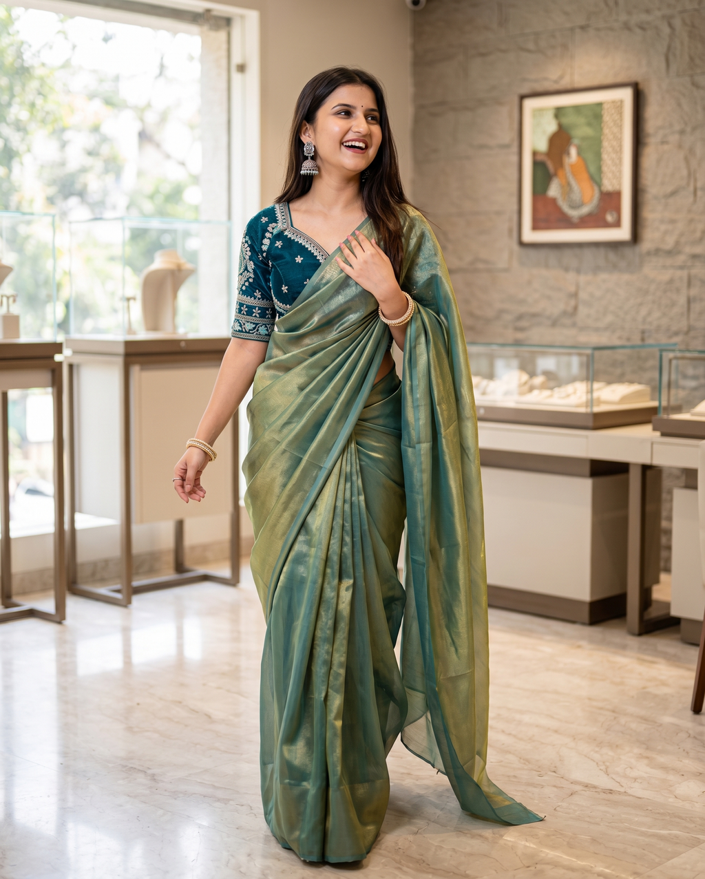 Trending Party Wear Heavy Silk Saree with full stitched Blouse