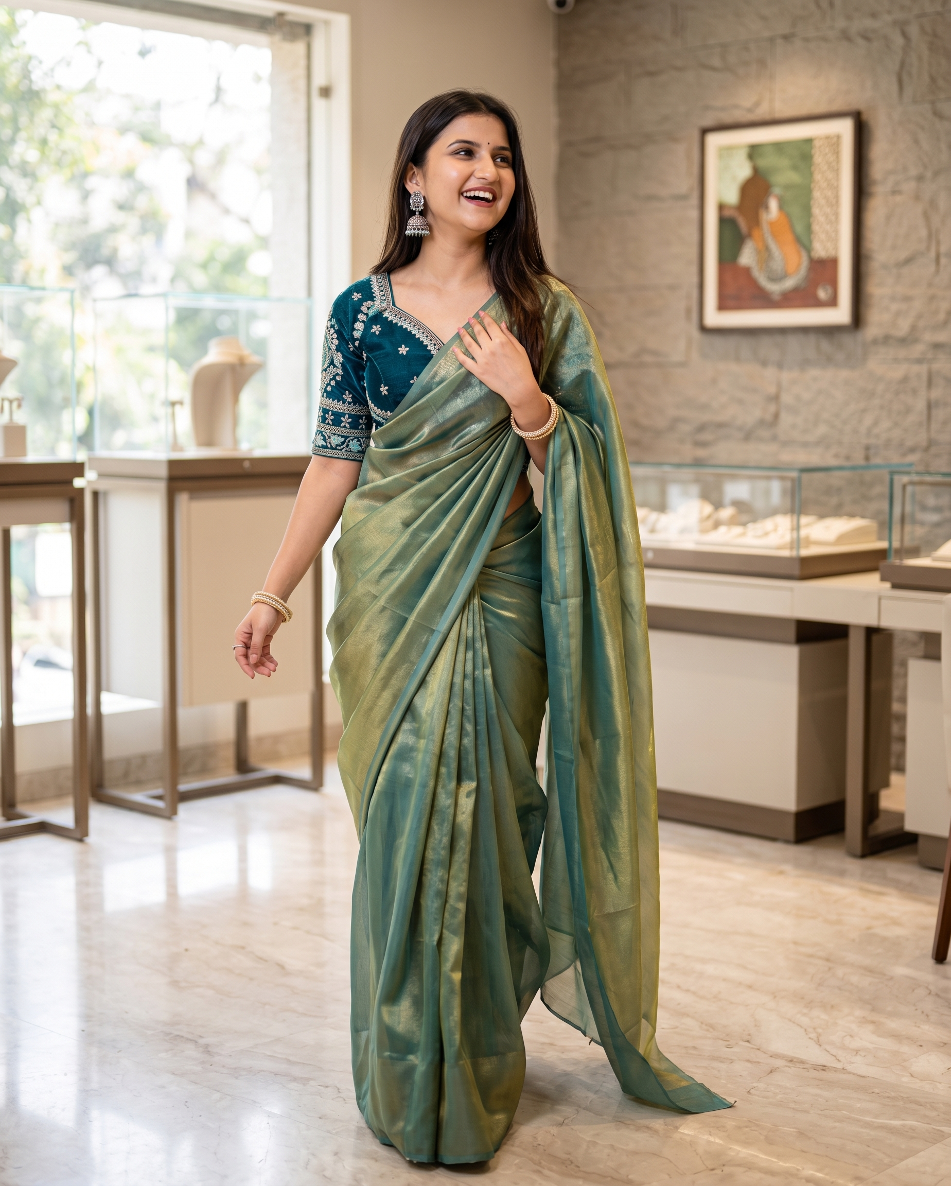 Trending Party Wear Heavy Silk Saree with full stitched Blouse
