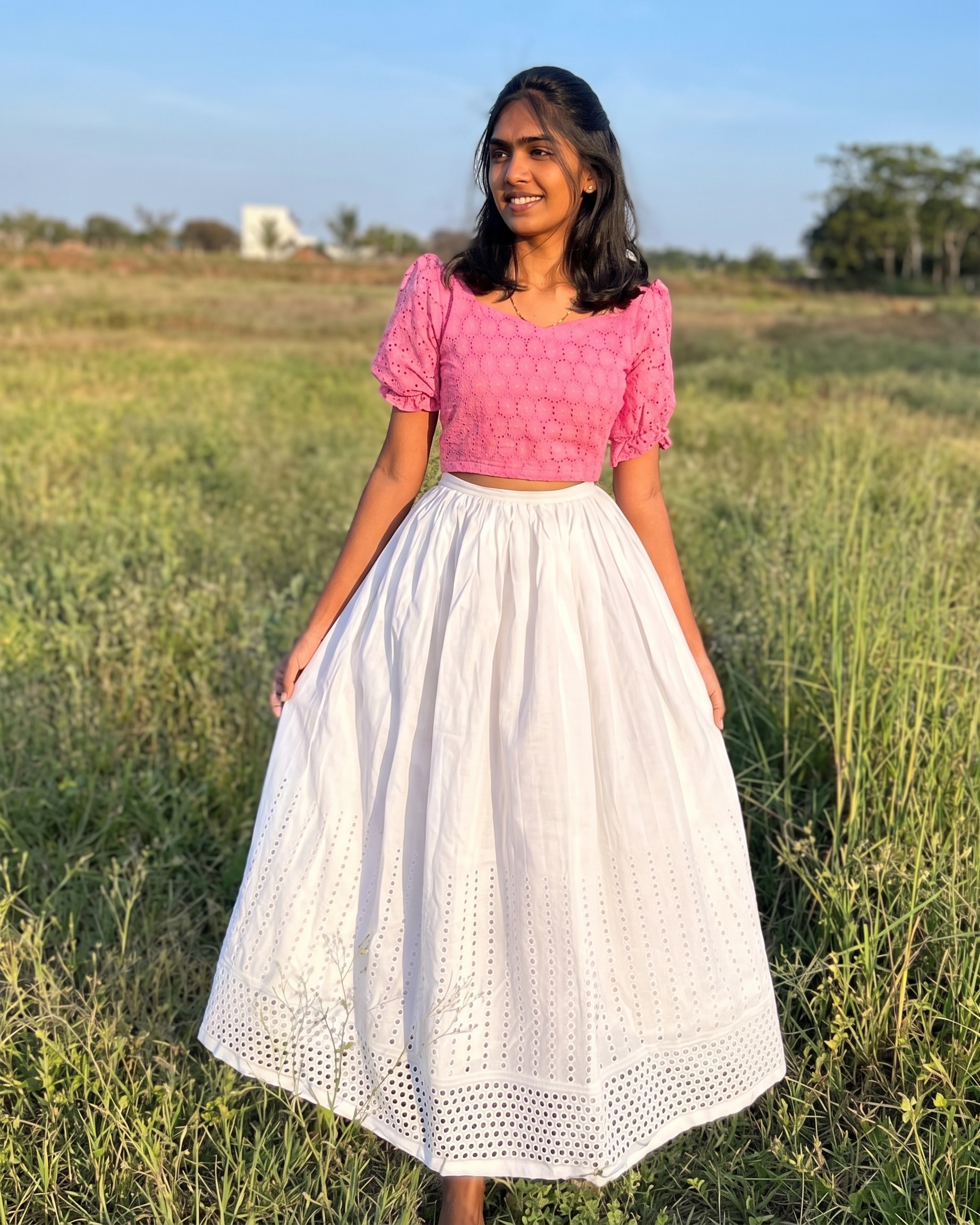 premium Cotton Candy Skirt Set Pink