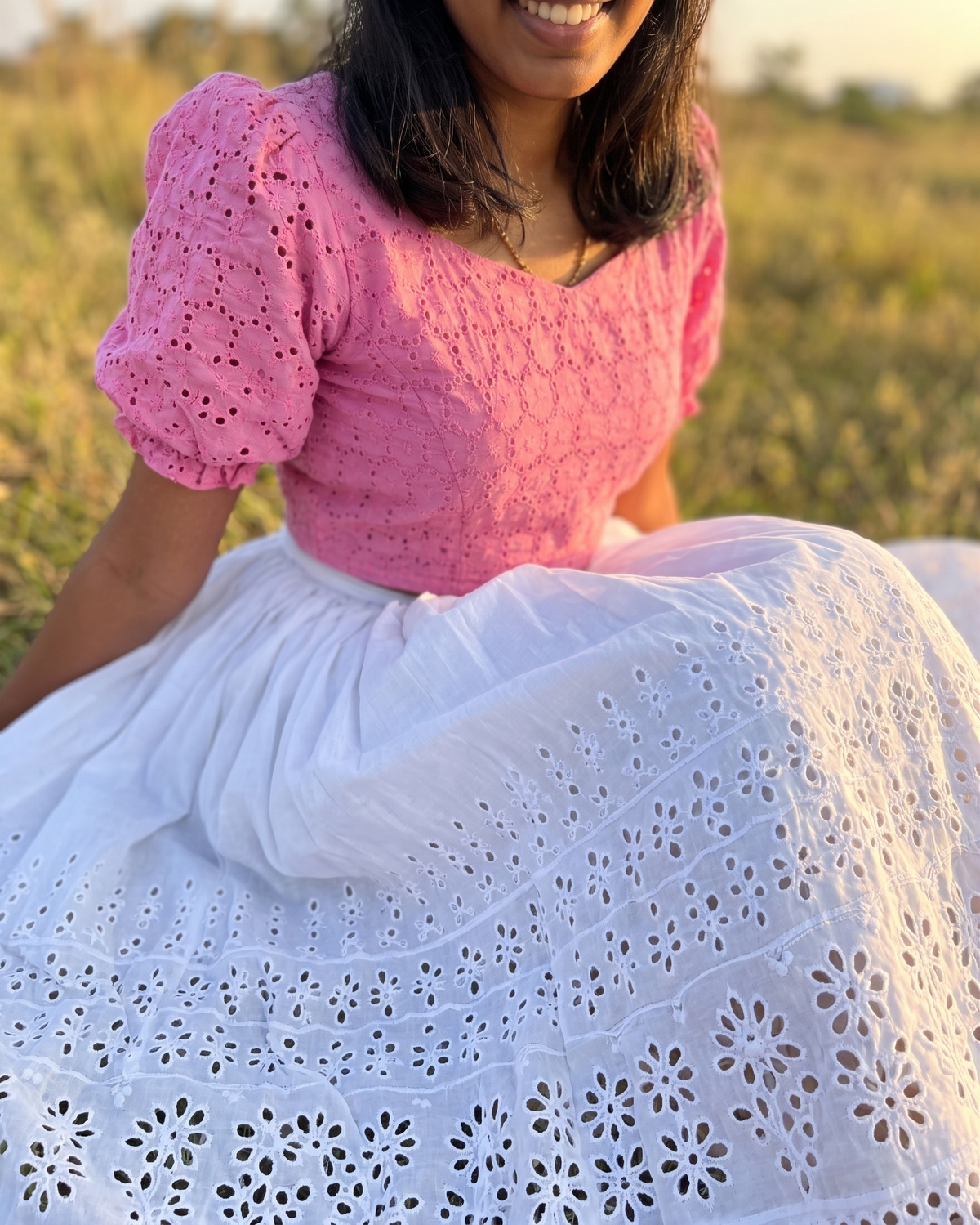 premium Cotton Candy Skirt Set Pink