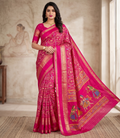 premium Warli Print Dola Silk Saree