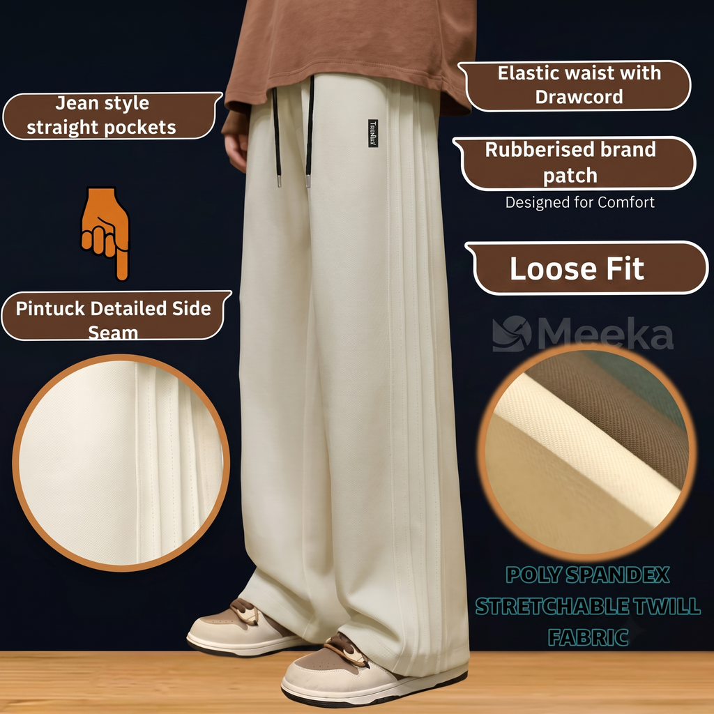 Men’s Loose Fit Track Pants | Wide-Leg Oversized Joggers |