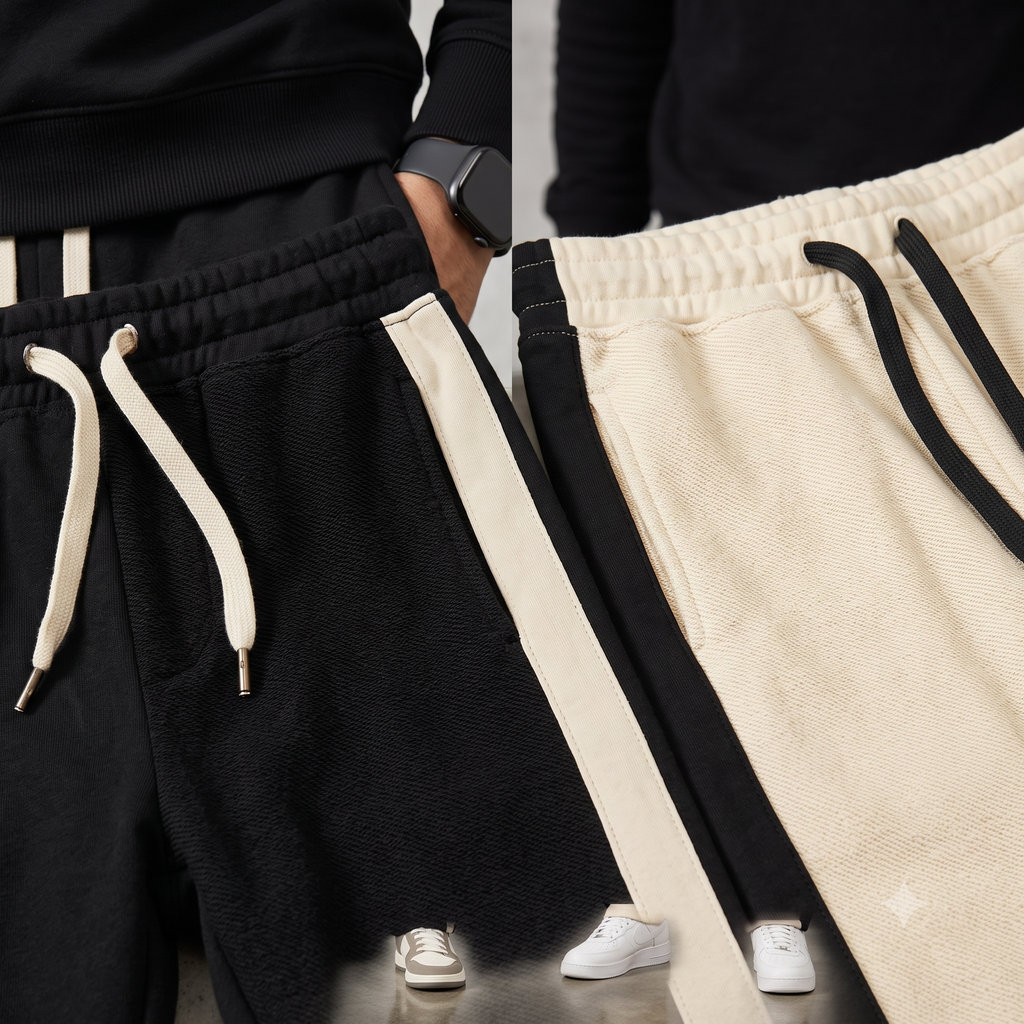 Men’s Straight Fit Side Stripe Trousers Pack of 2 | Solid Casual Track Pants with three Pockets