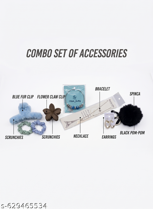 8 in 1 Luxury Women’s Gift Box Combo | Jewellery & Hair Accessories Set