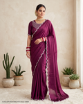 premium Fancy Trending Purple Sarees