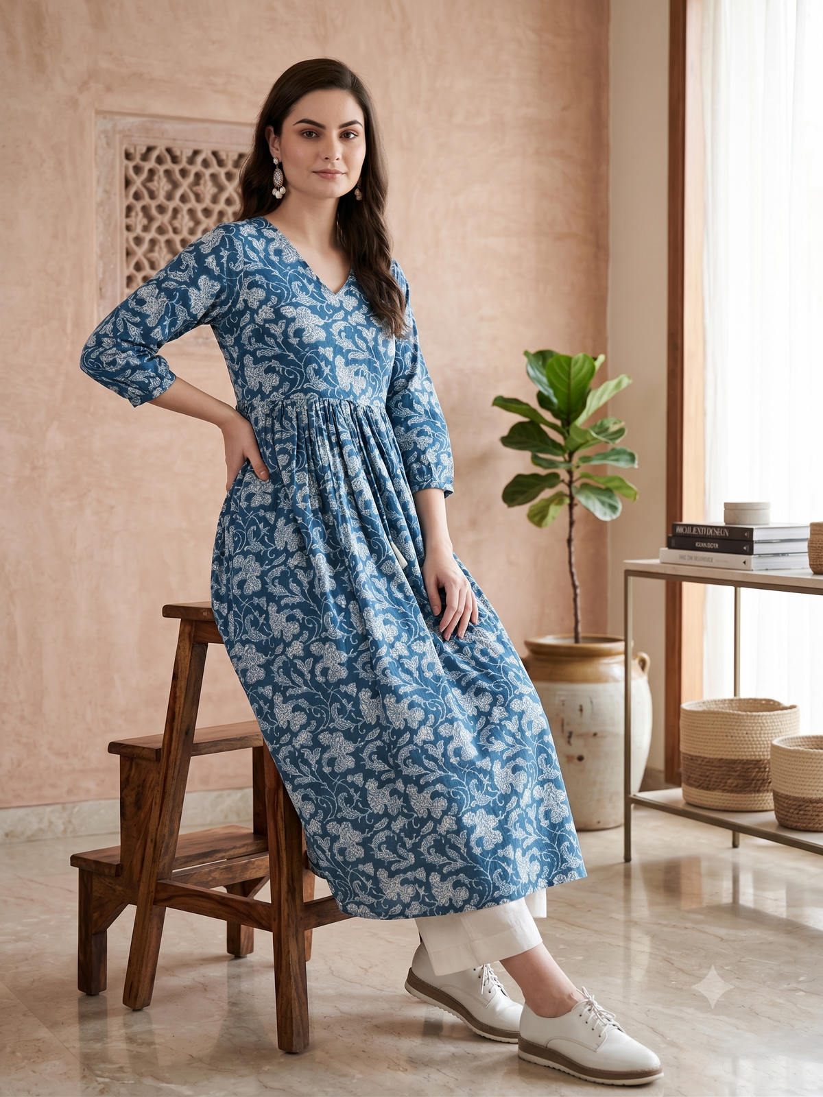 beautiful kurti and bottom wear