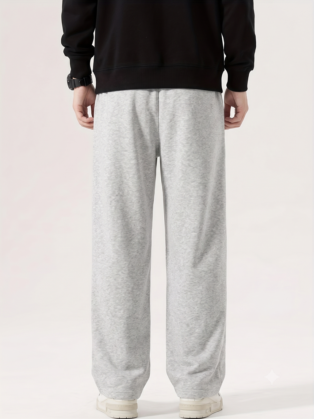 Men's Cotton Black Baggy Fit Trousers
