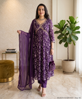 Womens Beautiful Rayon Aliya Cut Embroidered Kurti With Pant and Dupatta Set