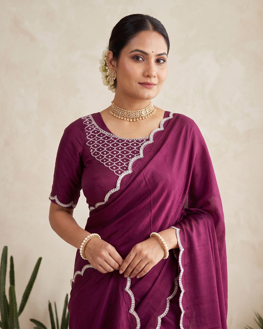 premium Fancy Trending Purple Sarees