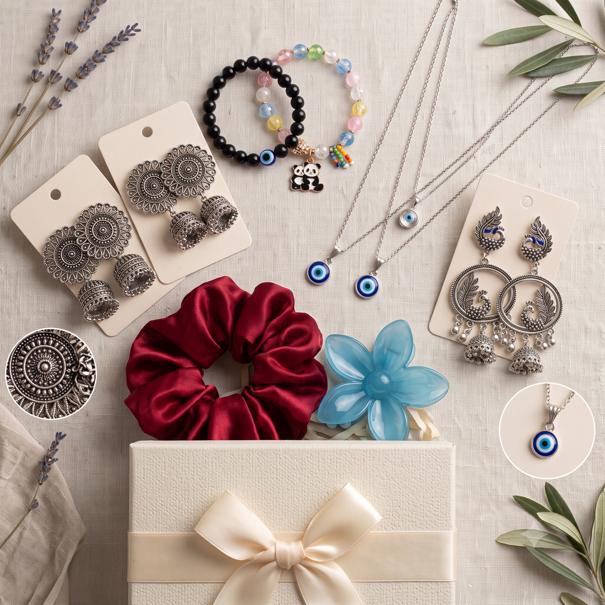 8 piece gift for Women & Girls–Stylish Jewellery Combo Jewellery Gift Hamper for Girls