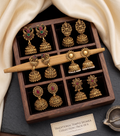 Set of 6 Traditional Oxidised Gold Jhumka Earrings