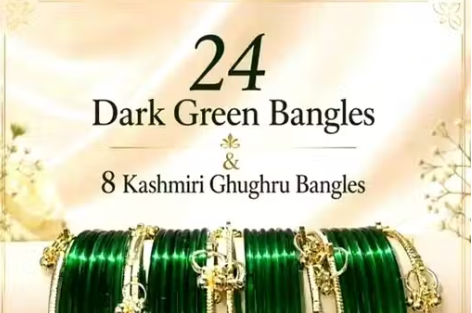 SAVAN GREEN SPECIAL KASHMIRI GHUNGROO NAG BANGLES