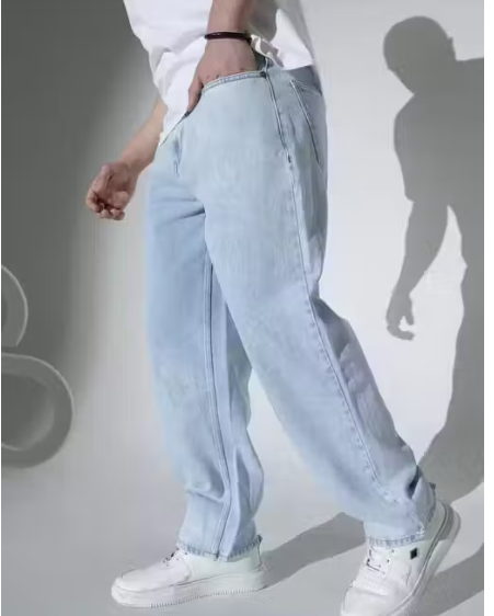 premium baggy mens ice blue jeans//baggy lose fit man jeans