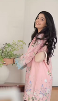 Pink Floral Co Ord Set for Women | Digital Print Kurti Palazzo Set | Luxury Designer Sleeves | Trendy Ethnic Co Ord Set | Stylish Daily Wear, Office Wear & Soft Casual Festive Outfit | Premium Designer Kurta Set