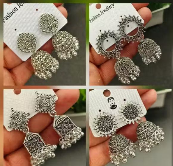 premium Silver Plated Earrings ( Combo Of 4)