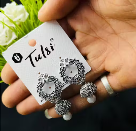 premium oxidised Silver Plated Earrings ( Combo Of 6)