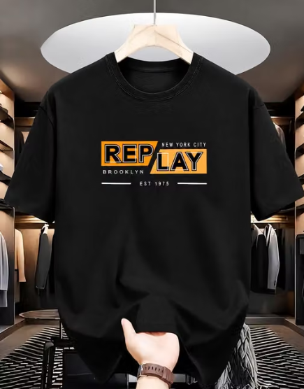 grey Mens casual  round neack t-shirt