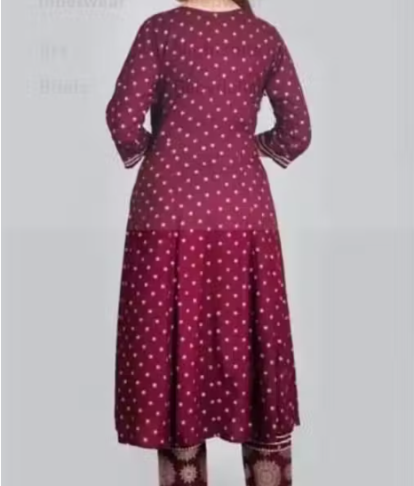 premium Anarkali Dupatta Set" Women's Printed "Anarkali Kurti" & Pant Dupatta Set