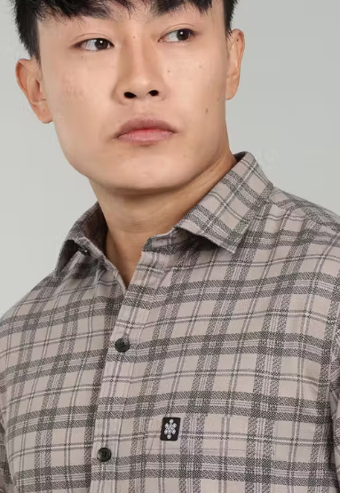 Mens Full Sleeve Cotton Casual Checks Shirt