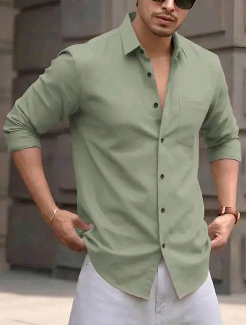 premium  MENS SOLID SHIRT WITH POCKET