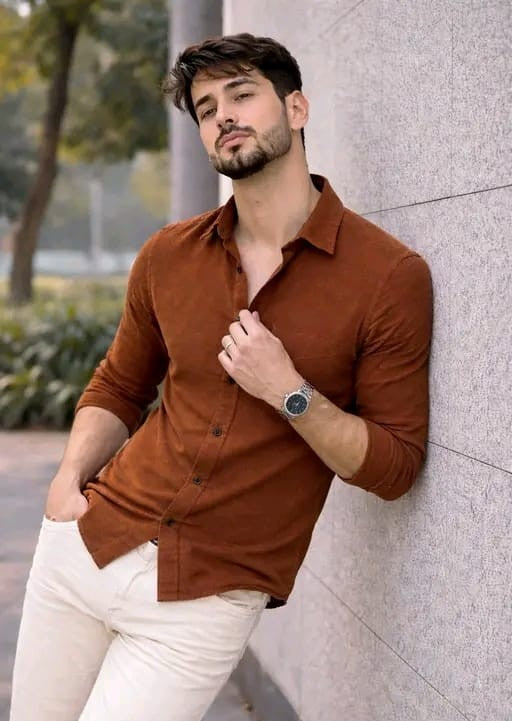 Men’s Shirt Casual Regular Fit Button-Down Stylish Everyday Wear